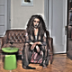 Burlesque performer Miss Auroraboobrealis in Sondhe’s apartment.